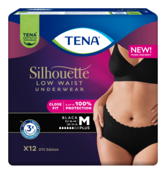 Kuva Tena Silhouette Black Plus püksid M 750 ml N12 andmed Tena Silhouette imavad püksid